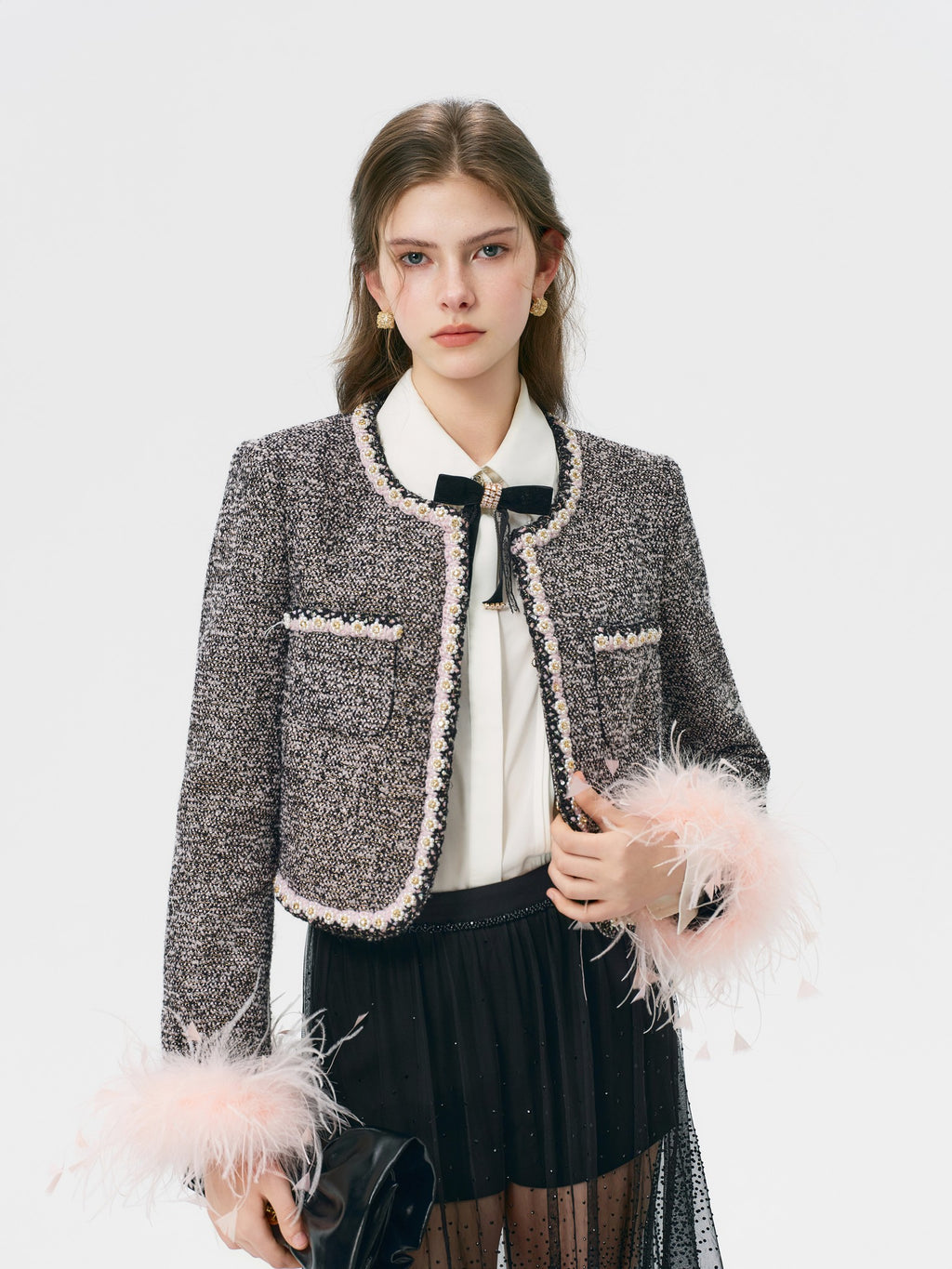 Rue Cambon Tweed Plaid Cropped Jacket styling