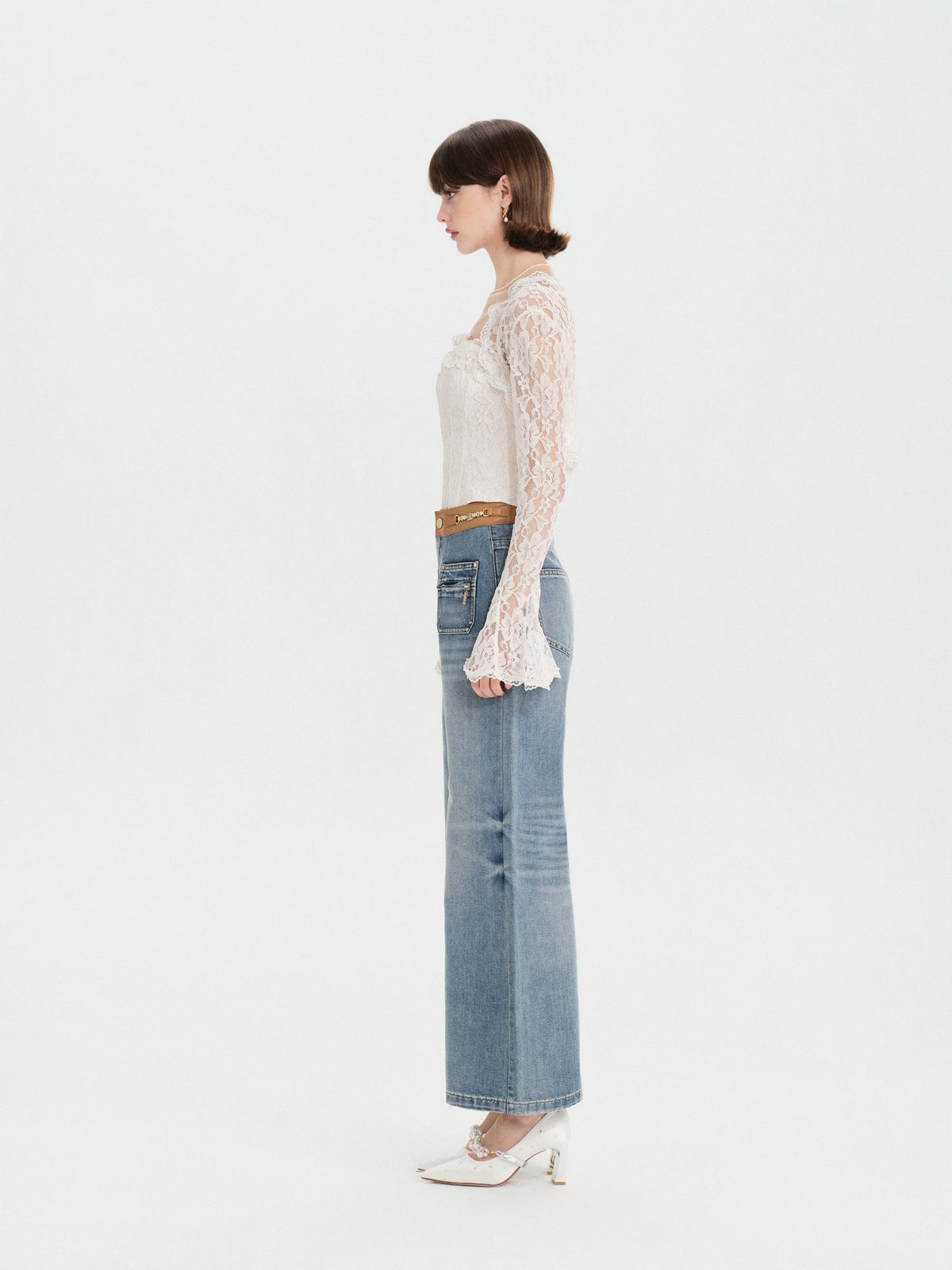 Morning Muse Cropped Lace Cardigan front detail