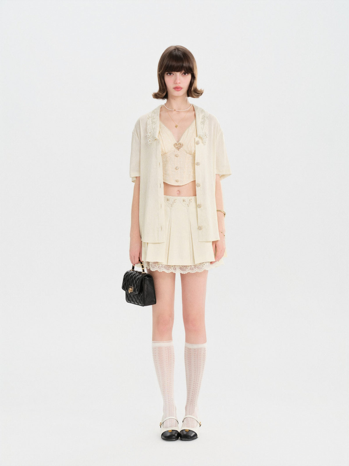 Riviera Beige Fitted Camisole full look