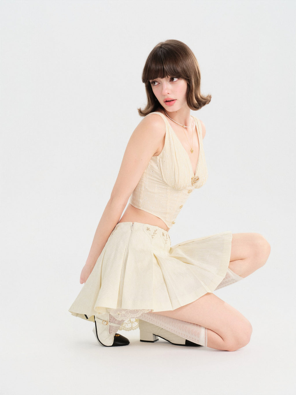 Riviera Beige Fitted Camisole styling
