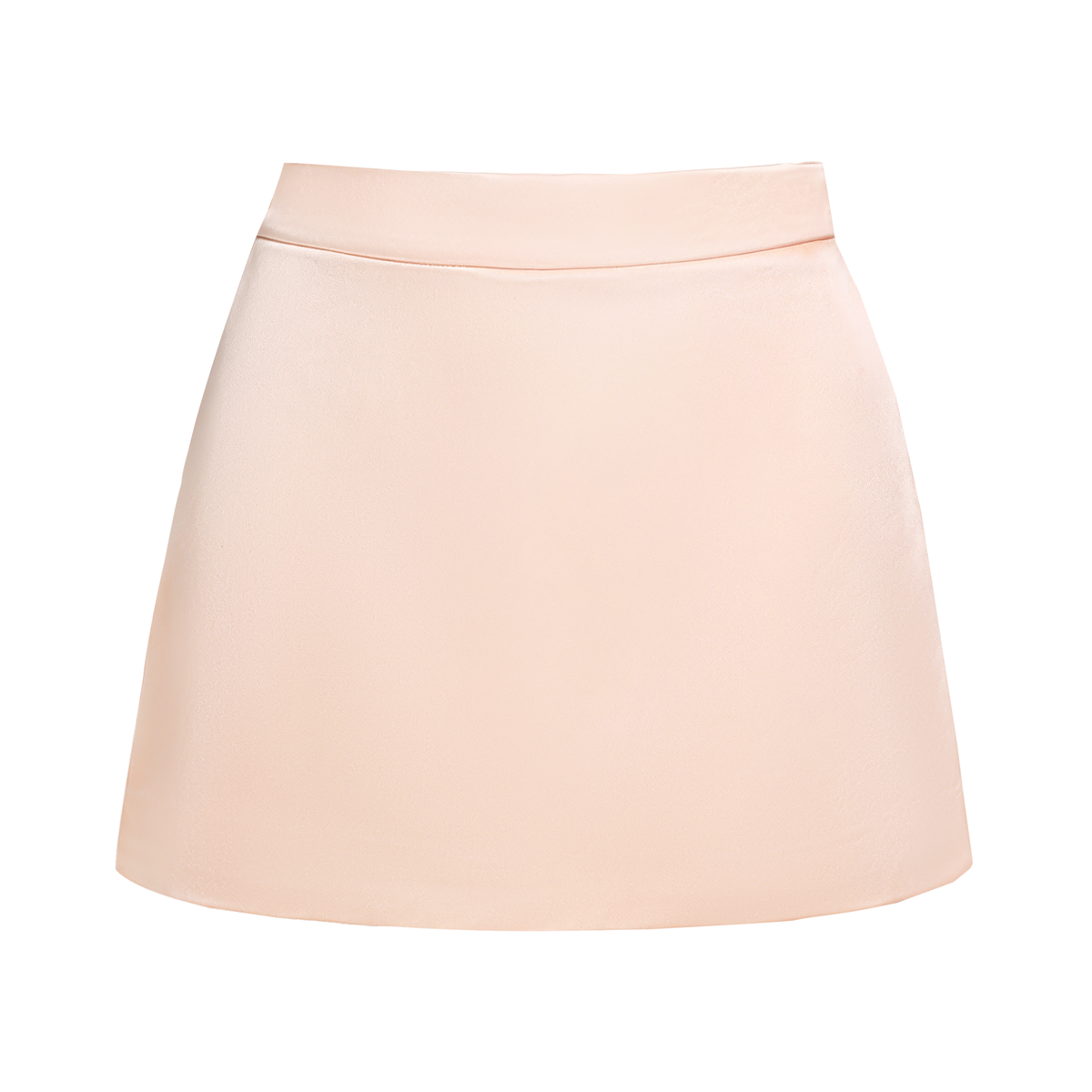 Morning Muse Satin A-Line Mini Skirt white background