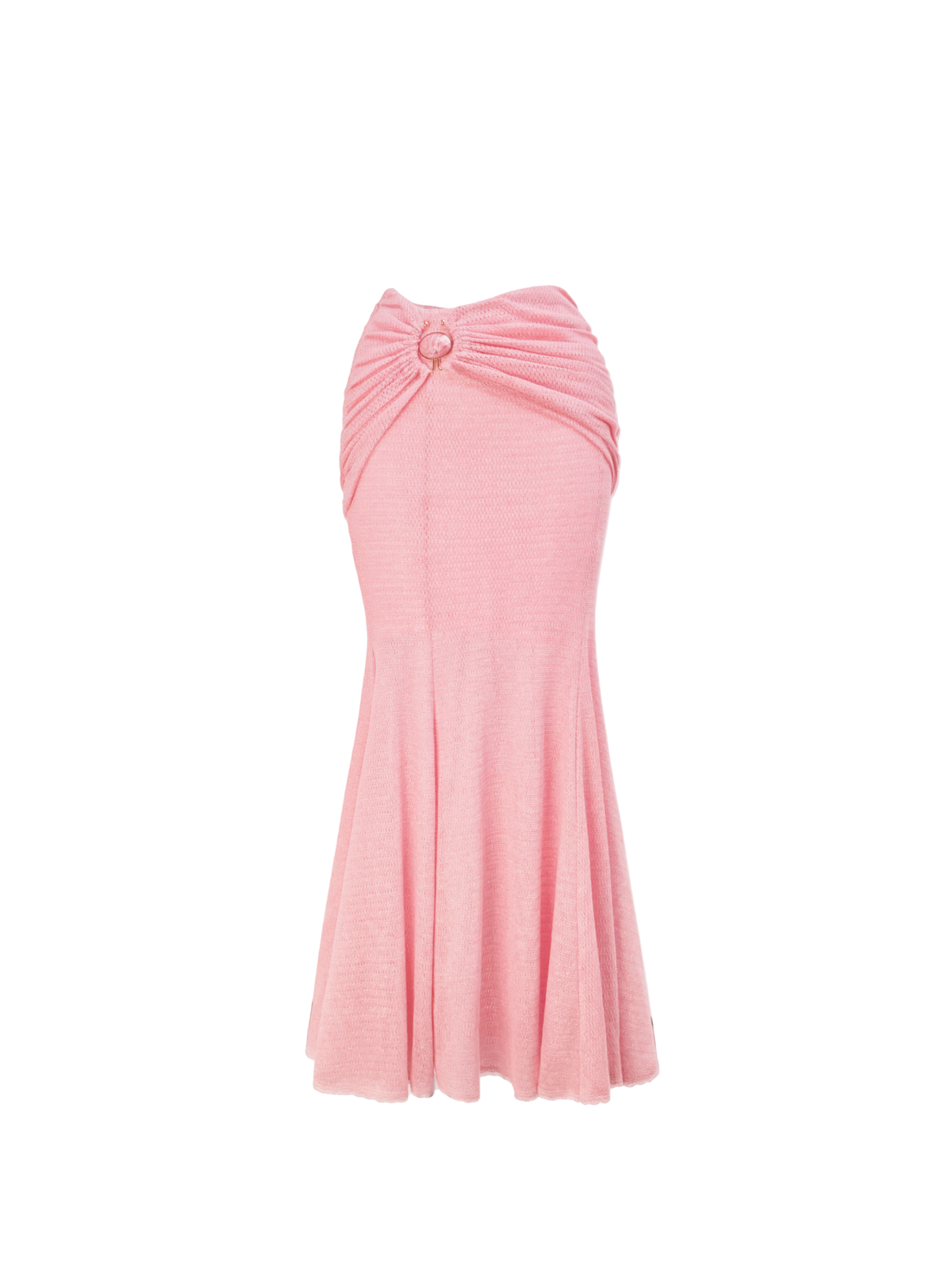 Morning Muse Pink Ruffle V-Neck Knit Two-Piece Set white background