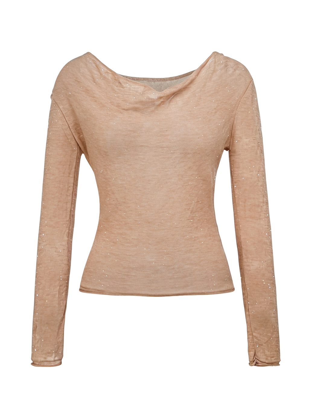 Morning Muse Brown Long-Sleeve Knit Top white background