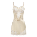 Rue Cambon Embroidered Strap Mini Dress white background