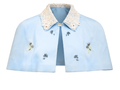 Sunset Bloom Blue Cropped Statement Jacket white background