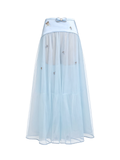 Rue Cambon Blue Bow Socialite Skirt white background
