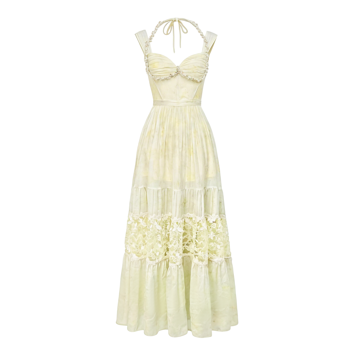 Riviera Resort Column Bustier Maxi Dress white background