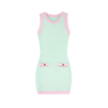 Rue Cambon Color-Block Sleeveless Knit Dress white background