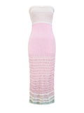 Riviera Cutout Bustier Knit Maxi Dress white background