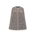 Mayfair Black-Pink Melange Tweed Cape Jacket white background