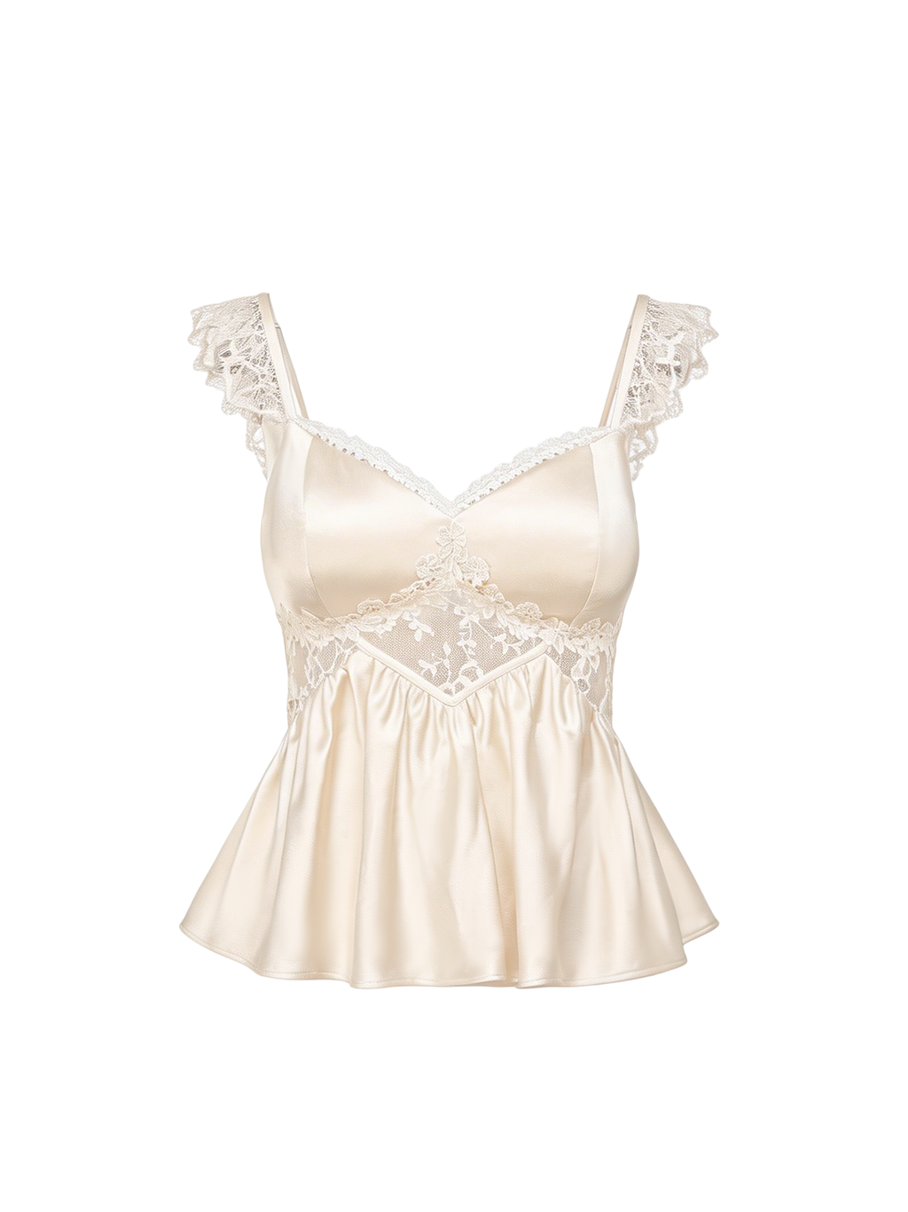 Riviera Triacetate Lace Waist French Elegant Bustier Top white background