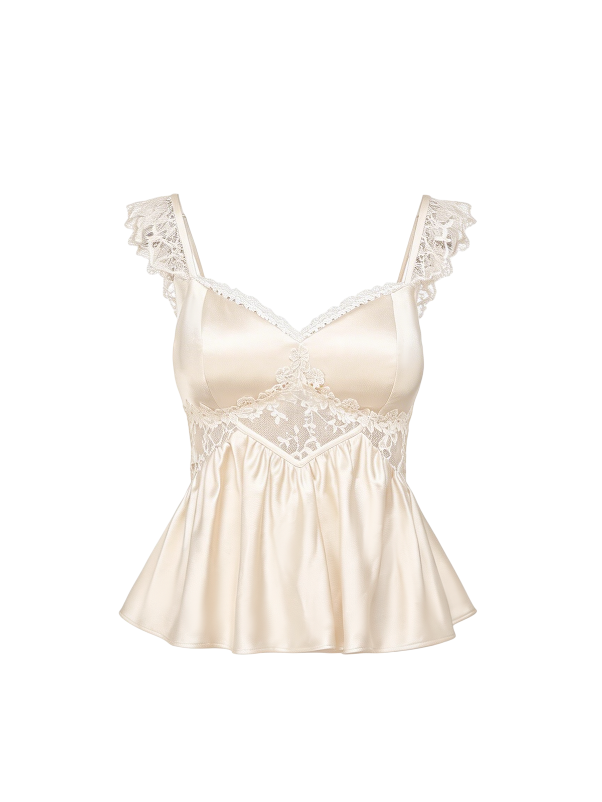 Riviera Triacetate Lace Waist French Elegant Bustier Top white background