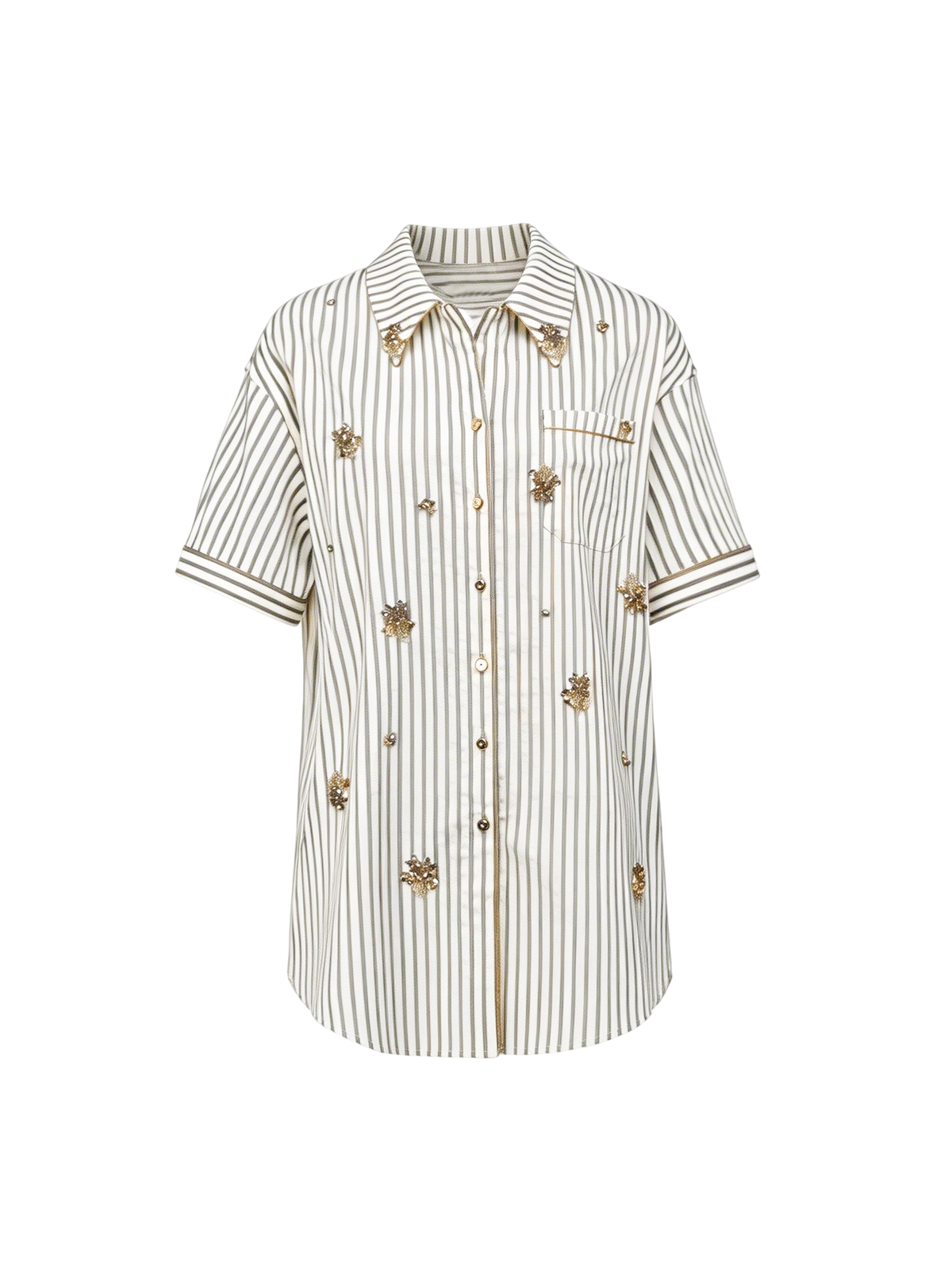 Riviera Black & White V-Neck Draped Relaxed Shirt white background