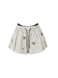 Riviera Striped A-Line Shorts white background