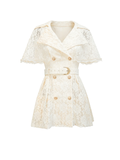 Mayfair Lace Belted Trench Dress white background