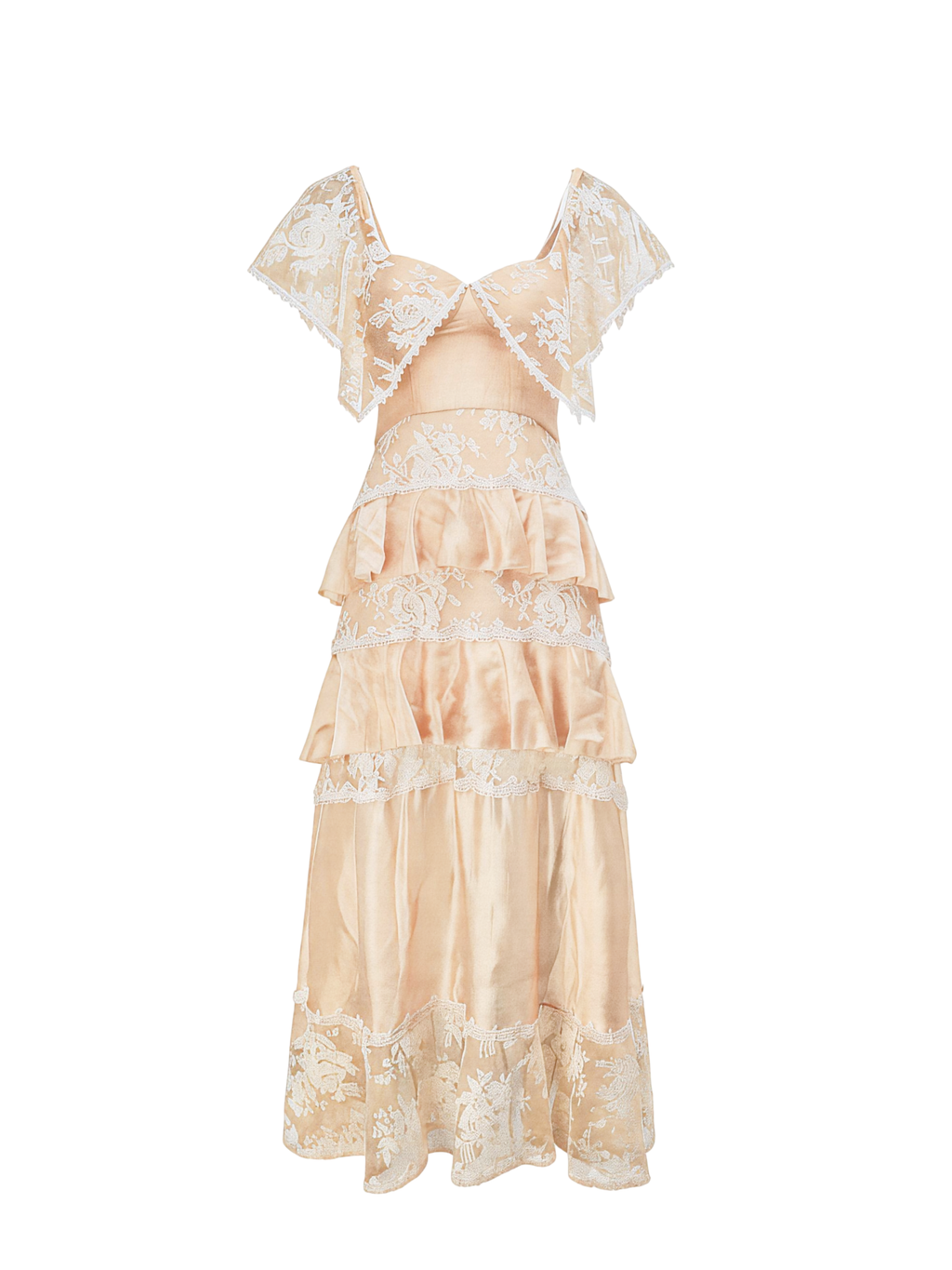 Riviera Lace Waist Slip Maxi Dress white background