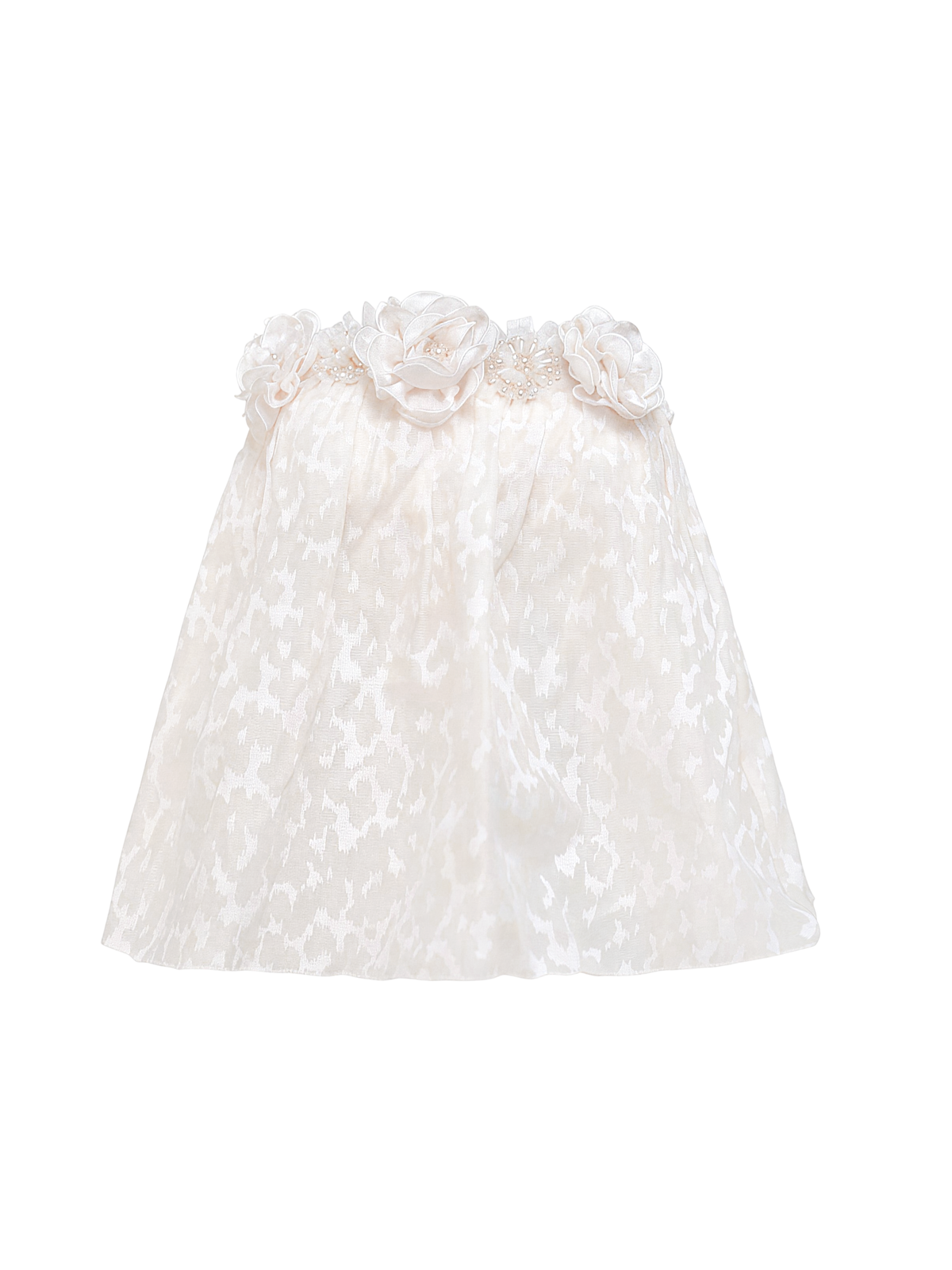 Riviera Beaded Print Bustier Top white background