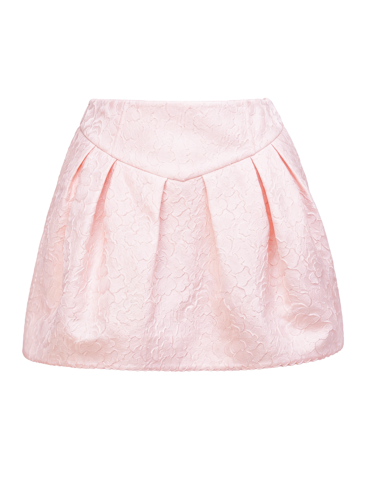 Pearl Wonderland Jacquard Pleated A-Line Skirt white background