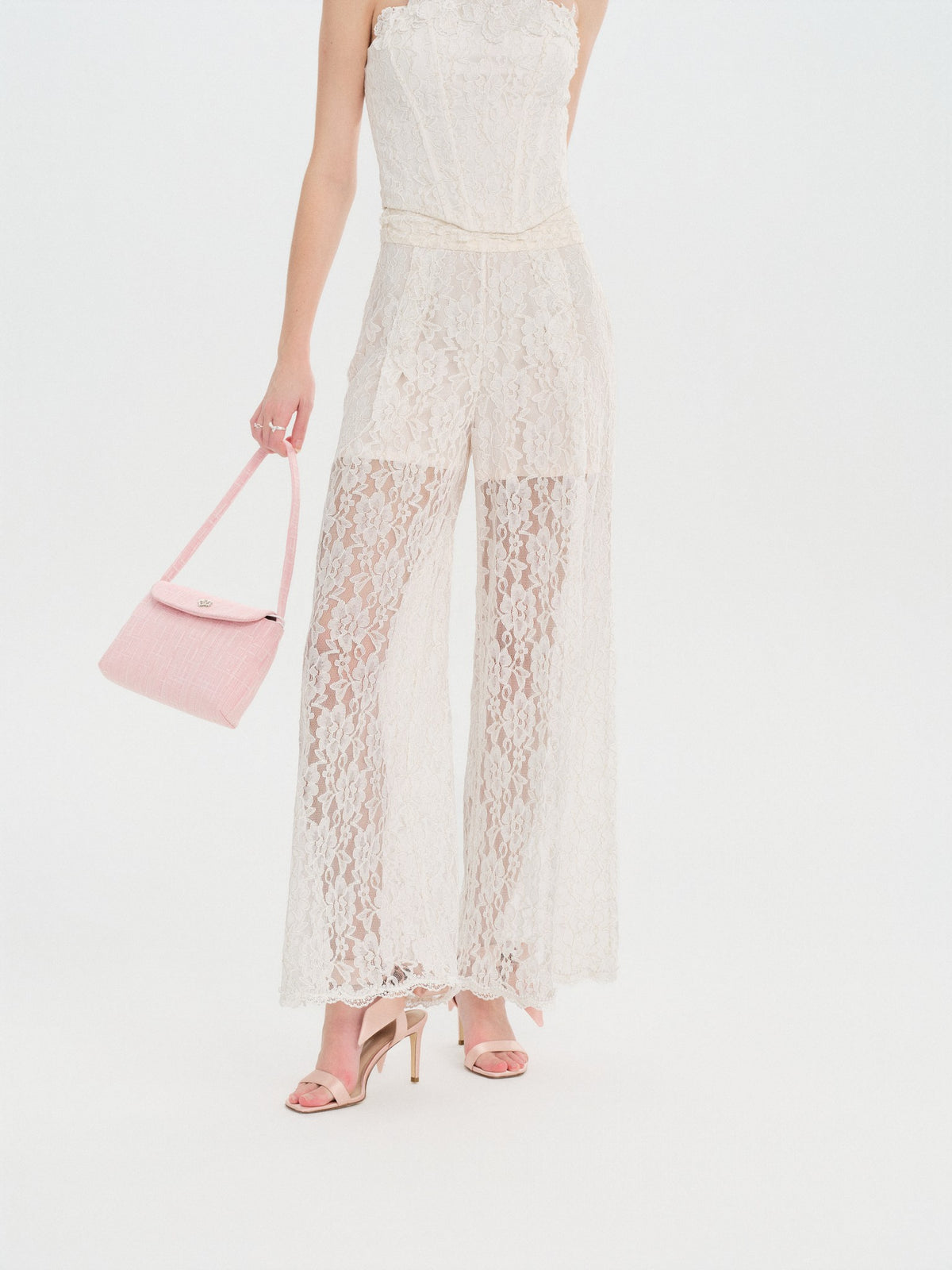 Morning Muse Lace High-Waist Wide-Leg Trousers side profile