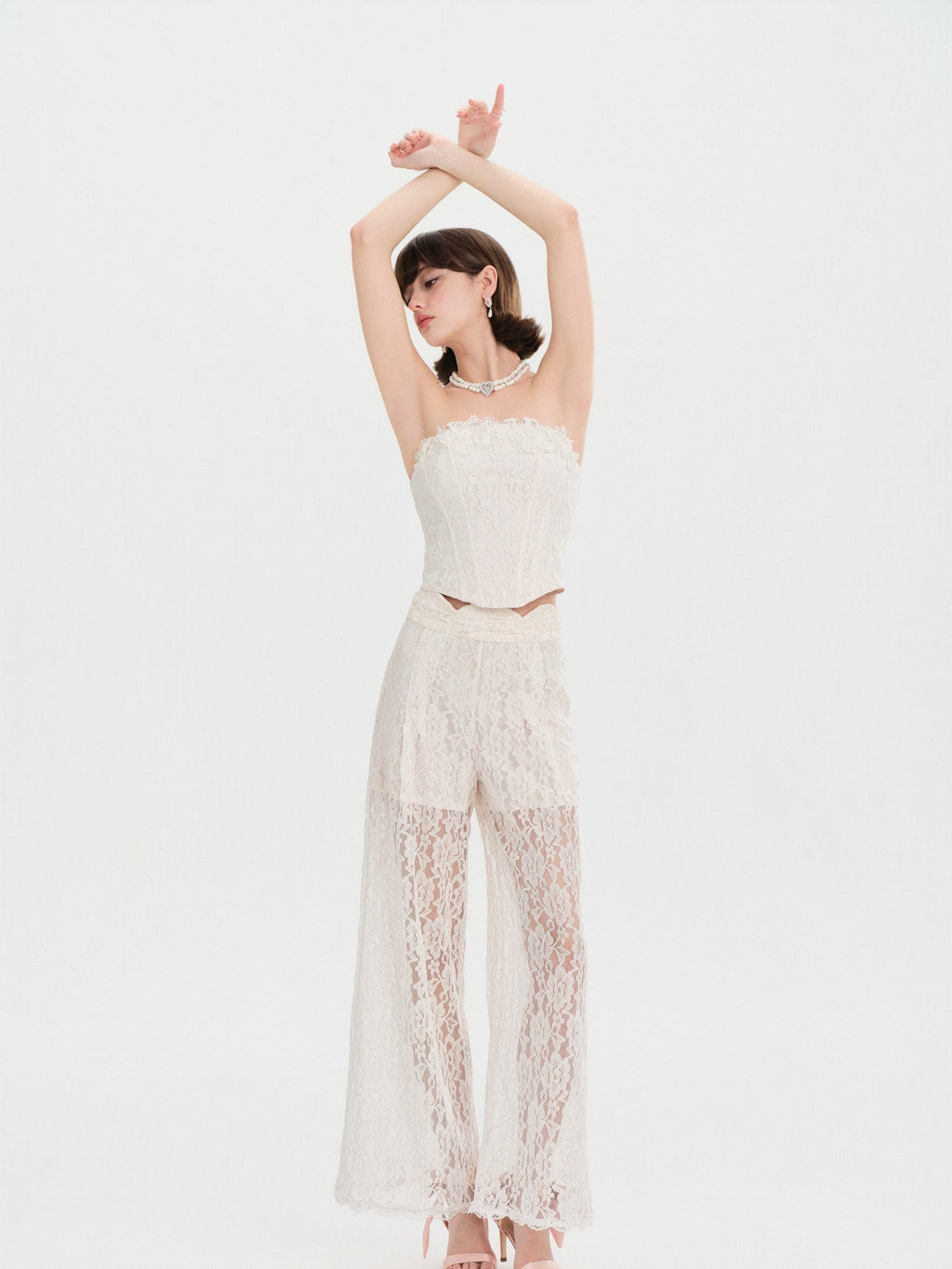Morning Muse Lace Tube Top full look